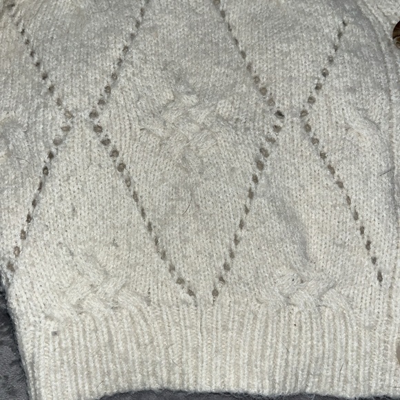 Lulu’s | Straight to the Point Cream Pointelle Knit Cardigan Sweater | small - Picture 8 of 13